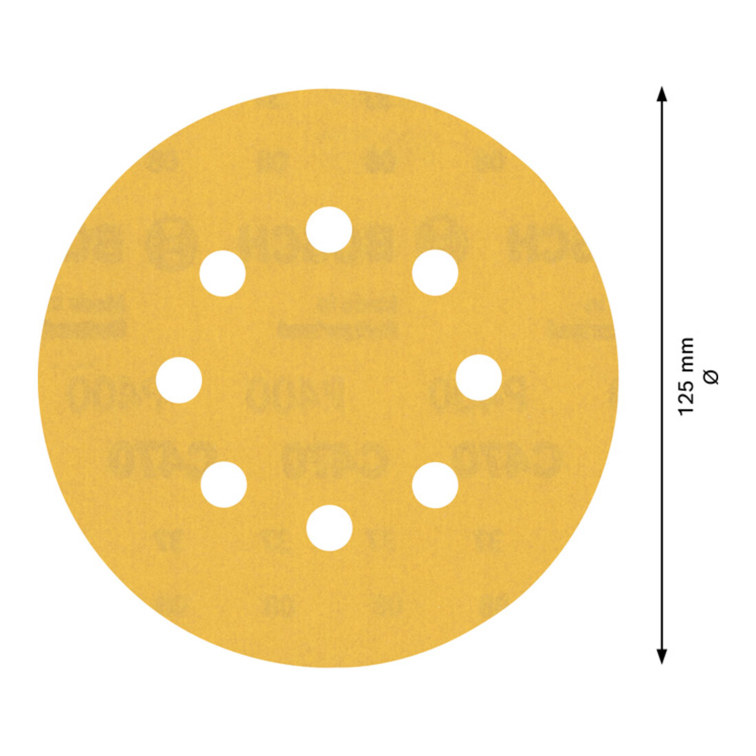 Papier de verre Bosch Expert C470 pour ponceuse orbitale aléatoire, 125 mm, 8 trous, G 400