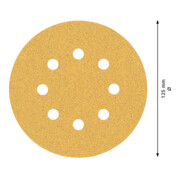 Papier de verre Bosch Expert C470 pour ponceuse orbitale aléatoire, 125 mm, 8 trous, G 60-4