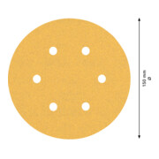 Papier de verre Bosch Expert C470 pour ponceuse orbitale aléatoire, 150 mm, 6 trous, G 100-4