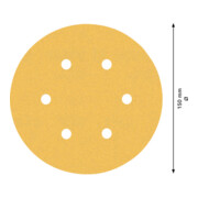 Papier de verre Bosch Expert C470 pour ponceuse orbitale aléatoire, 150 mm, 6 trous, G 120-4