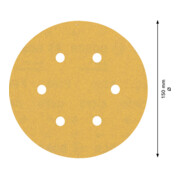 Papier de verre Bosch Expert C470 pour ponceuse orbitale aléatoire, 150 mm, 6 trous, G 180-4
