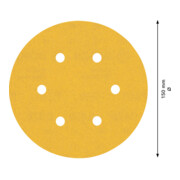 Papier de verre Bosch Expert C470 pour ponceuse orbitale aléatoire, 150 mm, 6 trous, G 240-4