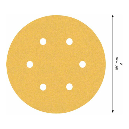 Papier de verre Bosch Expert C470 pour ponceuse orbitale aléatoire, 150 mm, 6 trous, G 60/120/240