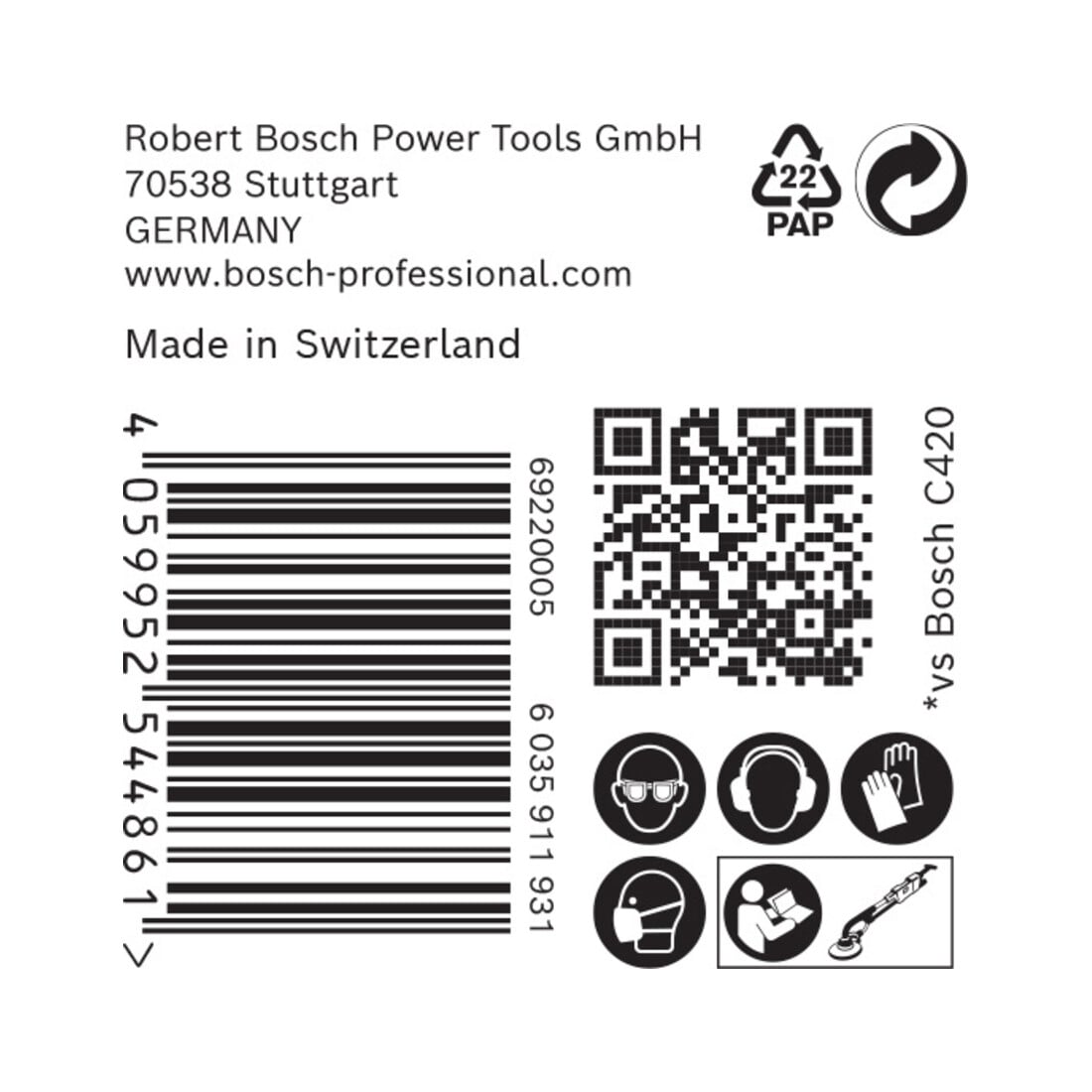 Papier de verre Bosch Expert C470 pour ponceuse orbitale aléatoire, 225 mm, 19 trous, G 80