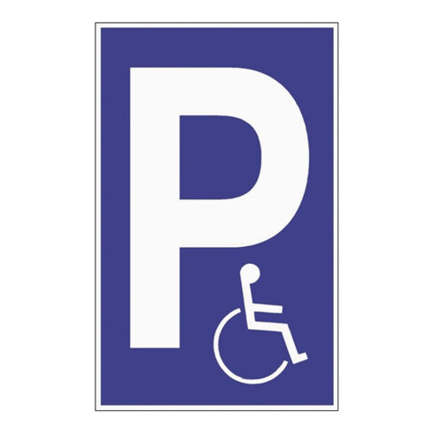 Parkplatzbeschilderung Parken f.Behinderte L250xB400mm Ku.blau/weiß 