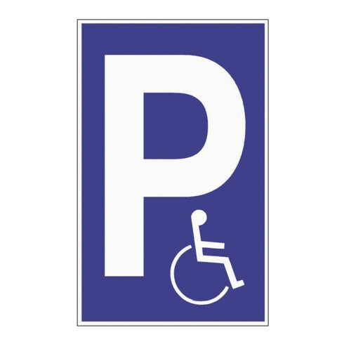 Parkplatzbeschilderung Parken f.Behinderte L250xB400mm Ku.blau/weiß