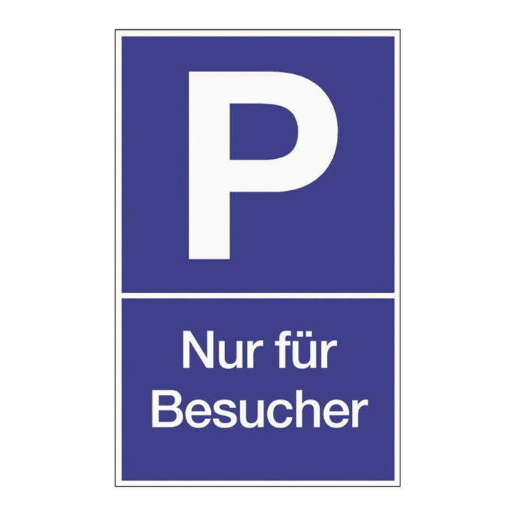 Parkplatzbeschilderung Parken f.Besucher L250xB400mm Ku.blau/weiß