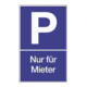 Parkplatzbeschilderung Parken f.Mieter L250xB400mm Ku.blau/weiß-1