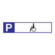 Parkplatzbeschilderung Parkplatz f.Behinderte L460xB110mm Alu.weiß/blau/schwarz
