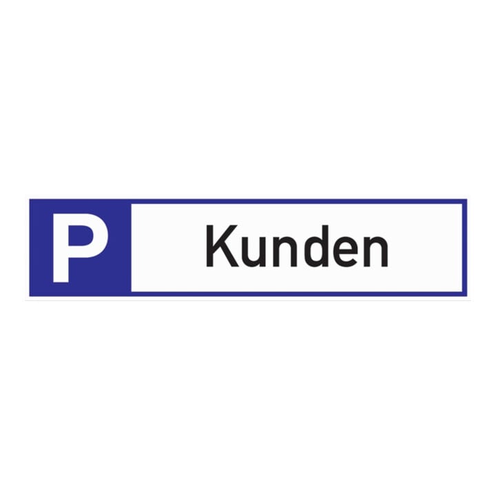 Parkplatzbeschilderung Parkplatz f.Kunden L460xB110mm Alu.weiß/blau/schwarz