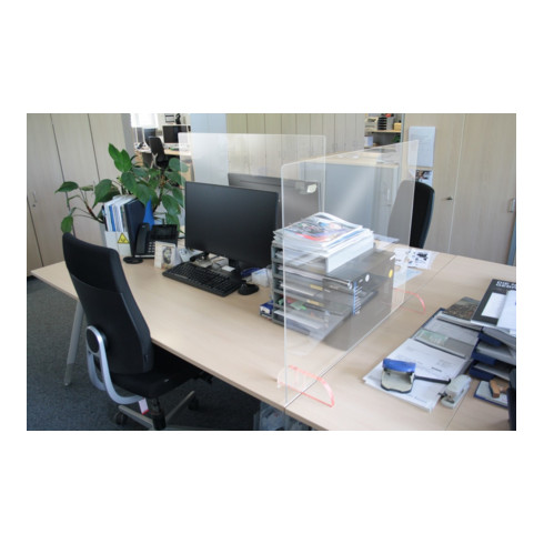 Paroi de protection hygiénique Eichner "Office" pour tables de bureau et postes de travail, petite taille