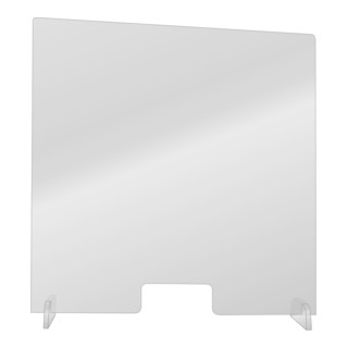 Paroi de protection hygiénique Eichner pour comptoirs et bars, avec passe-plat, grand modèle