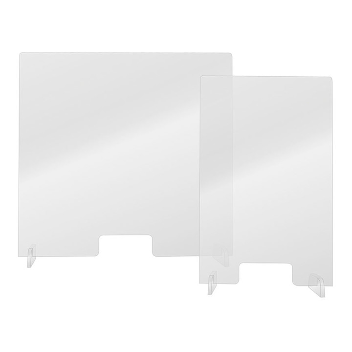 Paroi de protection hygiénique Eichner pour comptoirs et bars, avec passe-plat, petit modèle