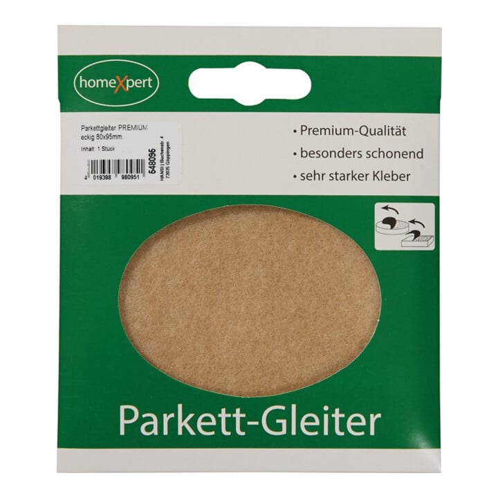 Parkettgleiter Premium 80 × 95 mm feutre naturel coin auto-adhésif Parkettgleiter