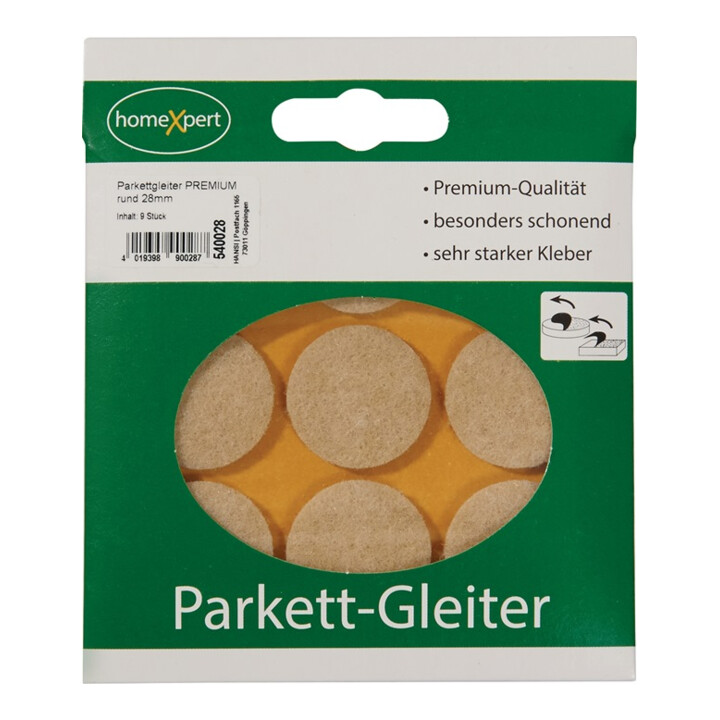 Parquet planeur Premium 28mm feutre naturel rd.selbstkl.