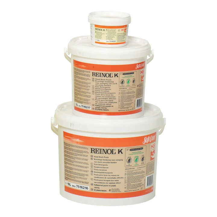 Pâte nettoyante p. mains Soft Care REINOL K 10 l exempt de composants agressifs