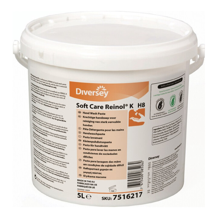 Pâte nettoyante p. mains Soft Care REINOL K 5 l exempt de composants agressifs p