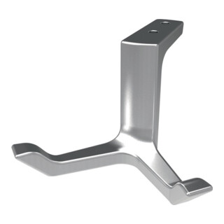 Patère au plafond Hermeta 0200 design double A. 87mm Alu. anodisé argent. H.49mm