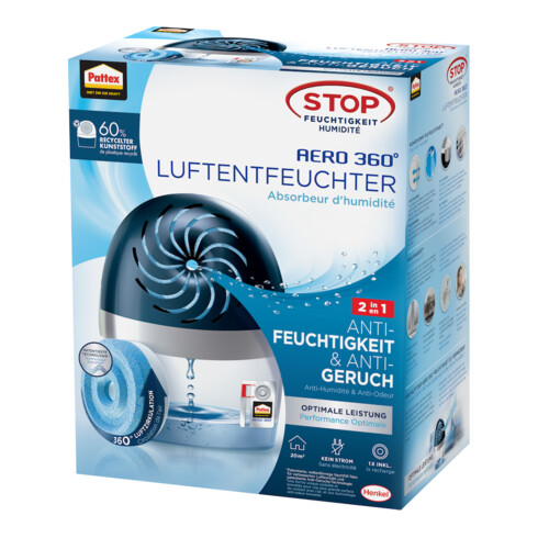 Pattex AERO 360 Désumidificateur appareil + granulés 1x450 g