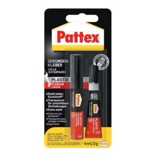 Pattex Colle instantanée plastique liquide 2g/4ml