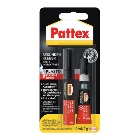 Pattex Colle instantanée plastique liquide 2g/4ml