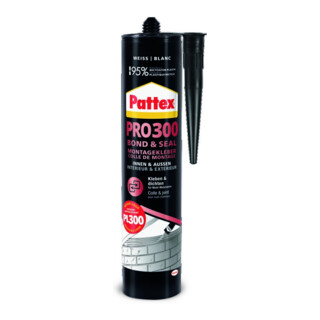 Pattex Montagekleber PRO300 410g weiß, 12 Stück