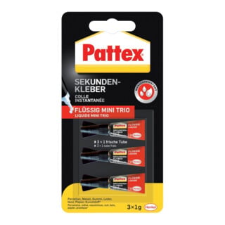 Pattex Sekundenkleber Mini Trio 3x1g
