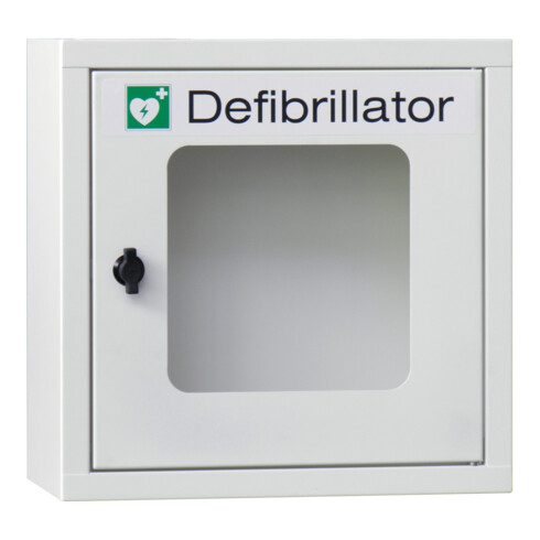 Pavoy Defibrillator-Wandschrank, 400x400x220 mm, Drehverschluss, RAL 9010