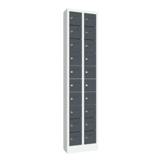 Pavoy Kleinfachschrank, 1950x460x200 mm, 20 Fächer, RAL 7035/7016