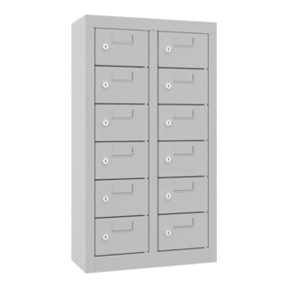 Pavoy Kleinfachschrank, 815x460x200 mm, 12 Fächer, RAL 7035