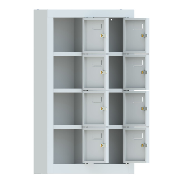 Pavoy Kleinfachschrank, 815x460x200 mm, 8 Fächer, RAL 7035