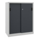 Pavoy Schiebetürenschrank, 1200x1000x400 mm, 2 Böden gepulvert, RAL 7035/7016