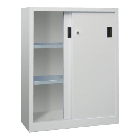 Pavoy Schiebetürenschrank, 1200x1000x400 mm, 2 Böden verzinkt, RAL 7035