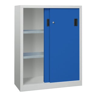 Pavoy Schiebetürenschrank, 1200x1000x400 mm, 2 Böden verzinkt, RAL 7035/5010