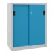 Pavoy Schiebetürenschrank, 1200x1000x500 mm, 2 Böden gepulvert, RAL 7035/5012
