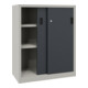 Pavoy Schiebetürenschrank, 1200x1000x500 mm, 2 Böden gepulvert, RAL 7035/7016
