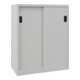 Pavoy Schiebetürenschrank, 1200x1000x500 mm, 2 Böden gepulvert, RAL 7035