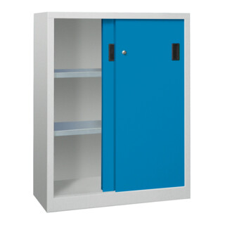 Pavoy Schiebetürenschrank, 1200x1000x500 mm, 2 Böden verzinkt, RAL 7035/5012