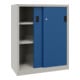 Pavoy Schiebetürenschrank, 1200x1000x600 mm, 2 Böden gepulvert, RAL 7035/5010