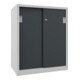 Pavoy Schiebetürenschrank, 1200x1000x600 mm, 2 Böden gepulvert, RAL 7035/7016