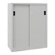 Pavoy Schiebetürenschrank, 1200x1000x600 mm, 2 Böden gepulvert, RAL 7035