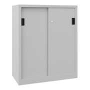 Pavoy Schiebetürenschrank, 1200x1000x600 mm, 2 Böden gepulvert, RAL 7035