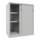 Pavoy Schiebetürenschrank, 1200x1000x600 mm, 2 Böden gepulvert, RAL 7035
