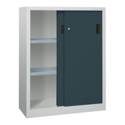 Pavoy Schiebetürenschrank, 1200x1000x600 mm, 2 Böden verzinkt, RAL 7035/7016