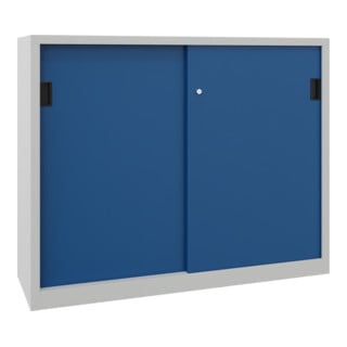 Pavoy Schiebetürenschrank, 1200x1500x400 mm, 4 Böden gepulvert, RAL 7035/5010