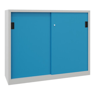 Pavoy Schiebetürenschrank, 1200x1500x400 mm, 4 Böden gepulvert, RAL 7035/5012