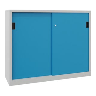 Pavoy Schiebetürenschrank, 1200x1500x400 mm, 4 Böden verzinkt, RAL 7035/5012