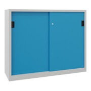 Pavoy Schiebetürenschrank, 1200x1500x400 mm, 4 Böden verzinkt, RAL 7035/5012