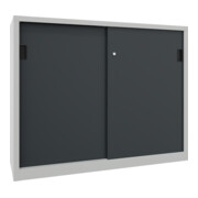 Pavoy Schiebetürenschrank, 1200x1500x400 mm, 4 Böden verzinkt, RAL 7035/7016