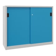 Pavoy Schiebetürenschrank, 1200x1500x600 mm, 4 Böden verzinkt, RAL 7035/5012